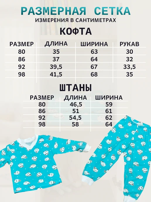 Mini Mates Пижама детская хлопок, голубой, фото 8
