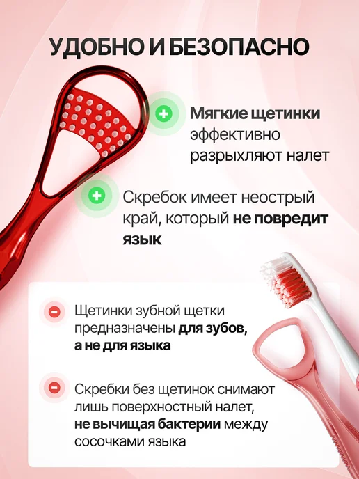 miradent Набор для чистки языка (гель 50мл и щетка-скребок), красный, фото 6