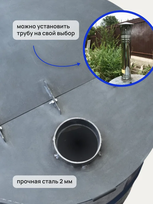 Graphite Garret лофт аксессуары и мебель для дома Крышка на бочку для сжигания мусора 200 л, 200 л, фото 5