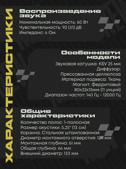 ACV Динамики 13см автомобильные эстрадные SPL SHOW NITRO N5-M60, вариант, фото 2