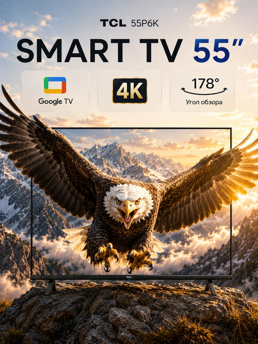 TCL Телевизор с интернетом смарт 55P6K