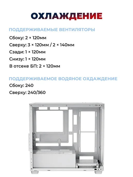 OCYPUS Корпус MicroATX Miditower Gamma C52 WH White, белый, фото 5