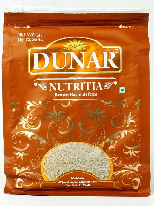 Dunar Рис Basmati Nutritia нешлифованный 1 кг x 2 шт, 1 кг, 2 шт, фото 3