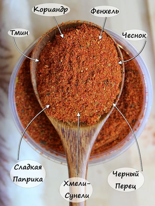 Путь природы Набор приправ для мяса, курицы, рыбы 600 грамм, желтый, фото 5