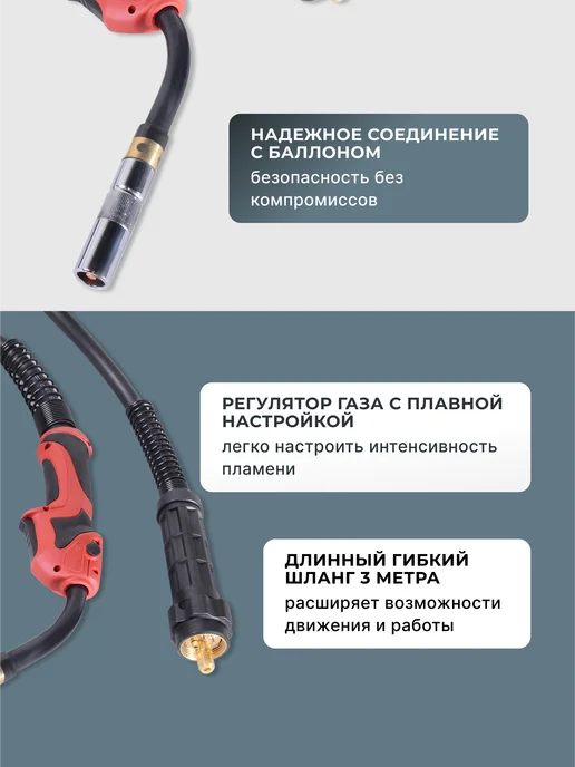 Горелка сварочная для полуавтомата 3 метра САИПА-350 — фото 3