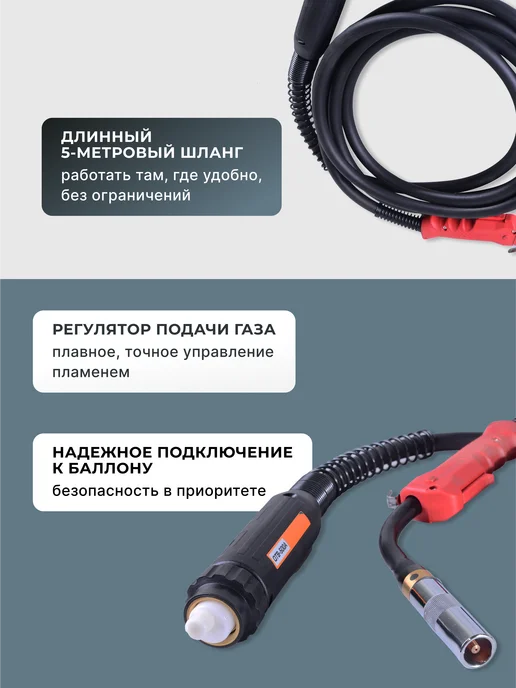 Горелка сварочная для полуавтомата 5 метров САИПА-500 — фото 3