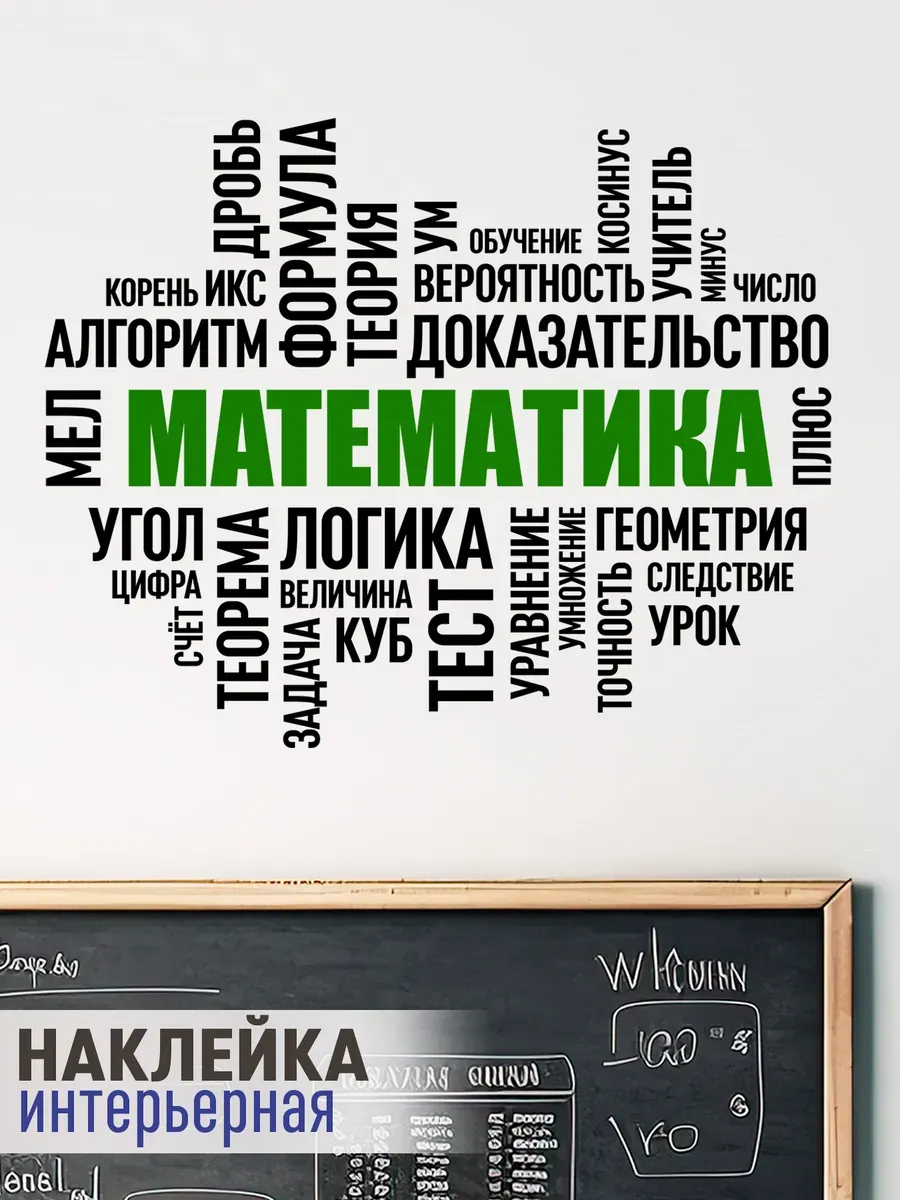Наклейка на стену в школу математика