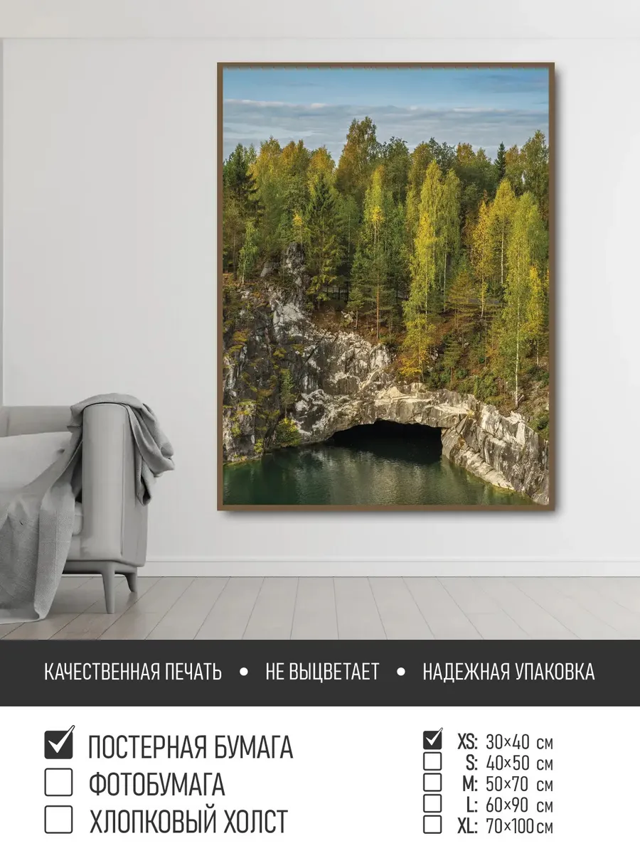 Постер на стену Рускеала карелия, 30х40 см