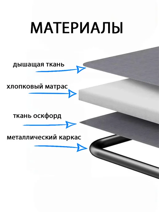 rutvan Раскладушка с матрасом взрослая трансформер, вариант, фото 3