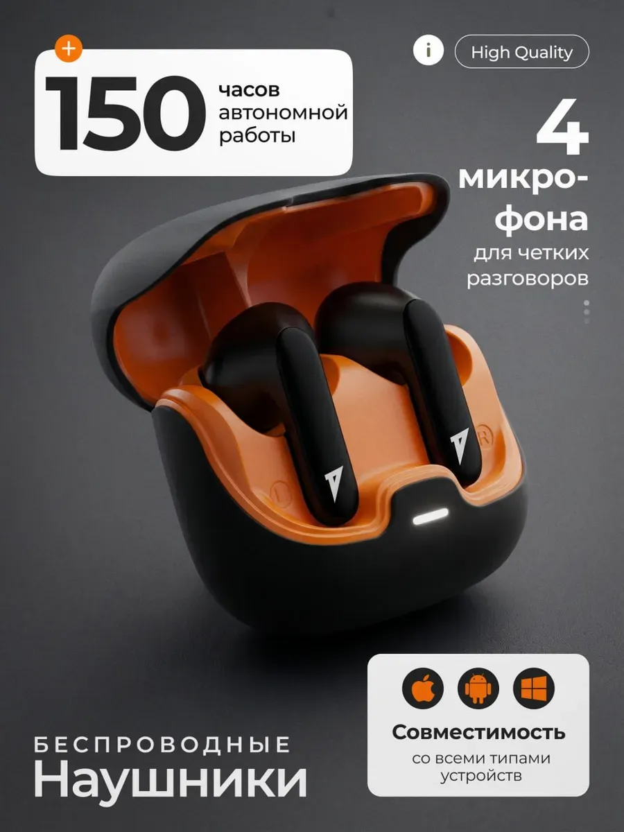 Наушники беспроводные с микрофоном для андроид и iphone