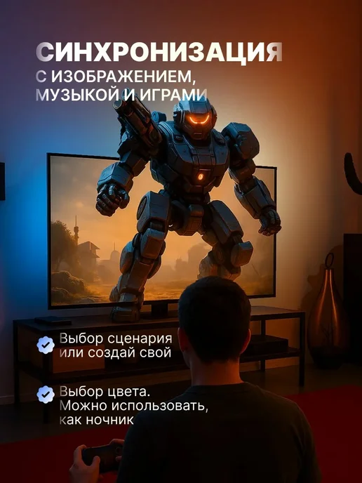 Адаптивная подсветка для телевизора 40-50, вариант, фото 5