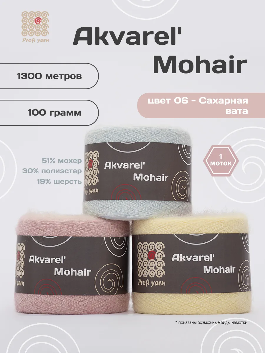 Пряжа мохер "Сахарная вата 06"