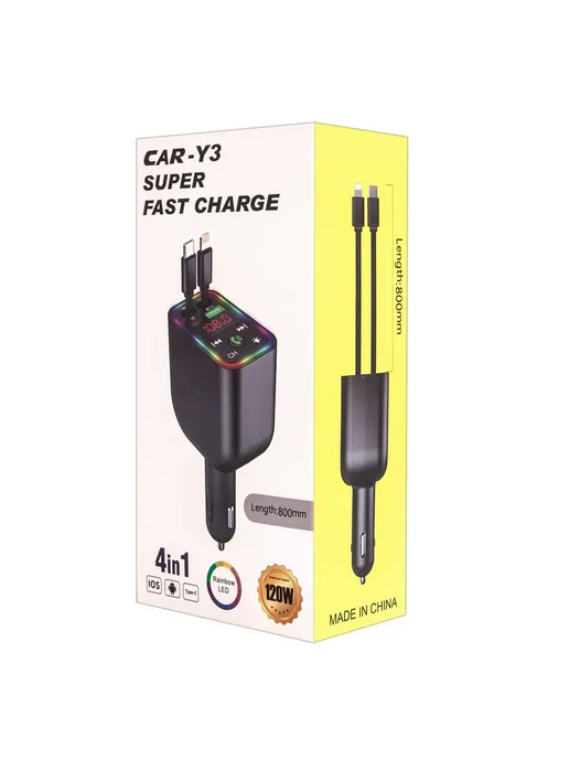 FM-Bluetooth модулятор CAR-Y3 4 IN 1, черный, фото 2