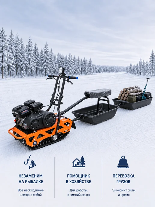 ТЕХНОМОТОРФ Мотобуксировщик БЕЛКА 2 - CVT, 10 л.с, вариатор, 10 л, фото 3