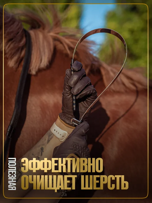 TAYA equestrianism Скребница для лошади двусторонняя металлическая, черный, фото 2