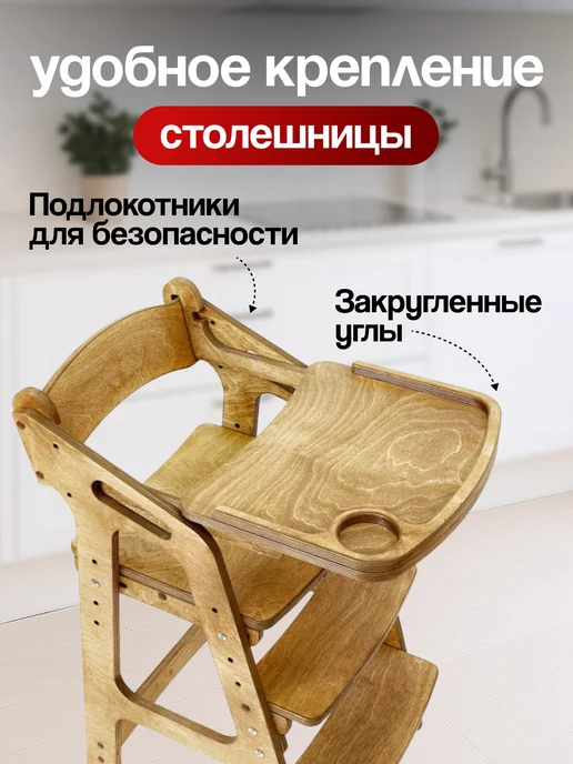 ВРЕМЯ_РАСТИ Растущий стул для кормления со съемным столиком и подушками, вариант, фото 7