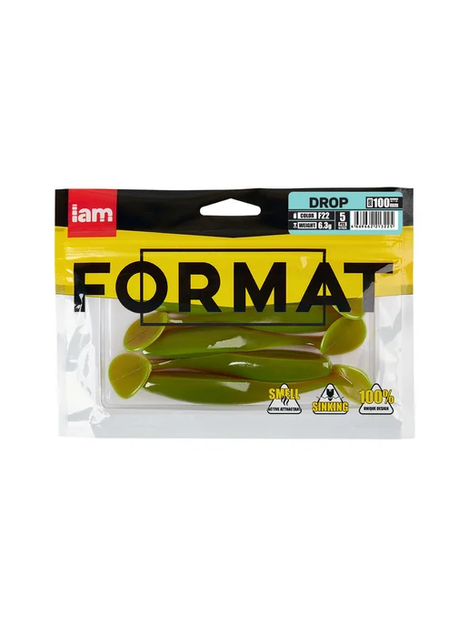 I AM Company Силиконовые приманки для рыбалки FORMAT DROP 100 мм (5 шт), 5 шт, фото 7