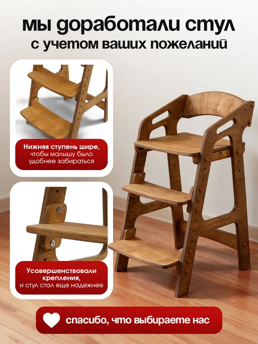 ВРЕМЯ_РАСТИ Растущий стул детский с подлокотниками и подушкой, синий, фото 2