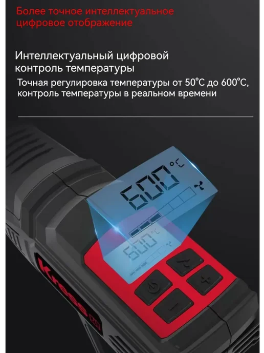 KRESS KU043 строительный фен 2000 Вт цифровой дисплей, 2000 Вт, фото 5