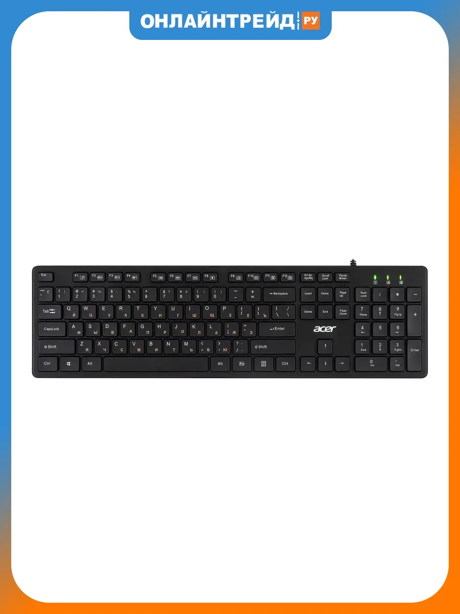 Acer Клавиатура OKW122 USB Black