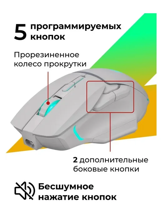 DEFENDER Мышь беспроводная Stix GM-009 белый, белый, фото 3