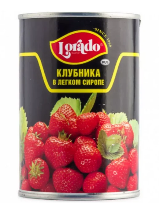 lorado Клубника в легком сиропе 425 мл 3 шт, 425 мл, 3 шт, фото 2