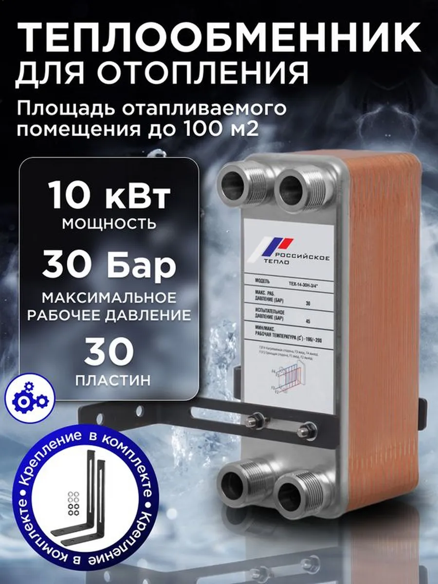 Теплообменник пластинчатый для отопления TX14-30H