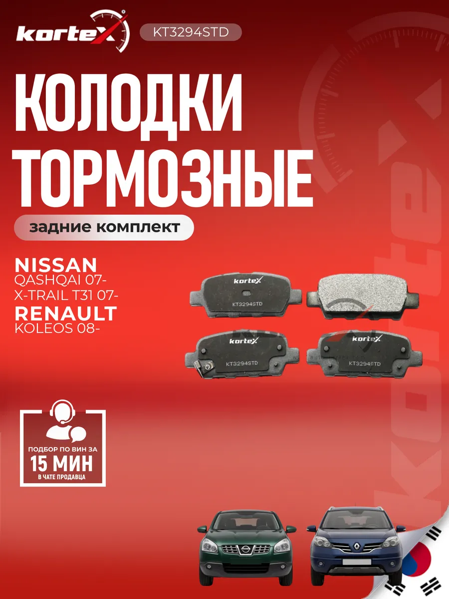 Тормозные колодки Ниссан Кашкай Икс-Трейл Рено Колеос