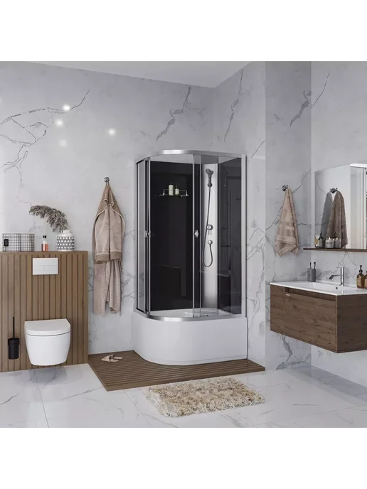 NIAGARA Душевая кабина без крыши Eco E90 80 40R TN BK, черный, фото 3