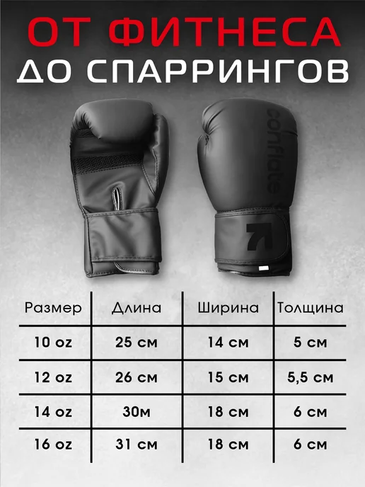 Conflate Перчатки боксерские, черный, фото 7