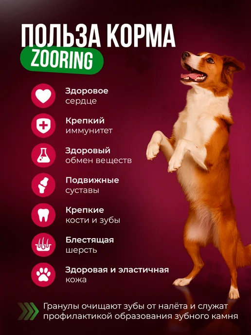 Сухой корм ZooRing Active Dog для собак, мясо, 2 кг, фото 7