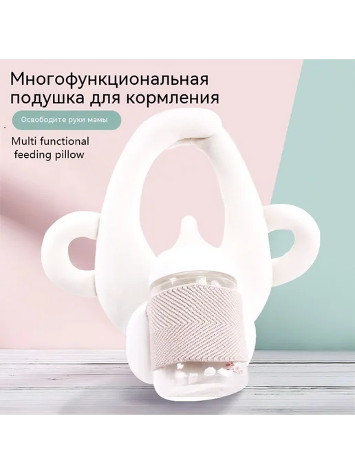 Подушка Бежевый, синий, фото 4