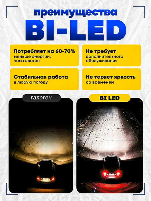 AutoSvetPlus Би лед линзы в фары 3.0 дюйма 12v светодиодные, вариант, фото 8