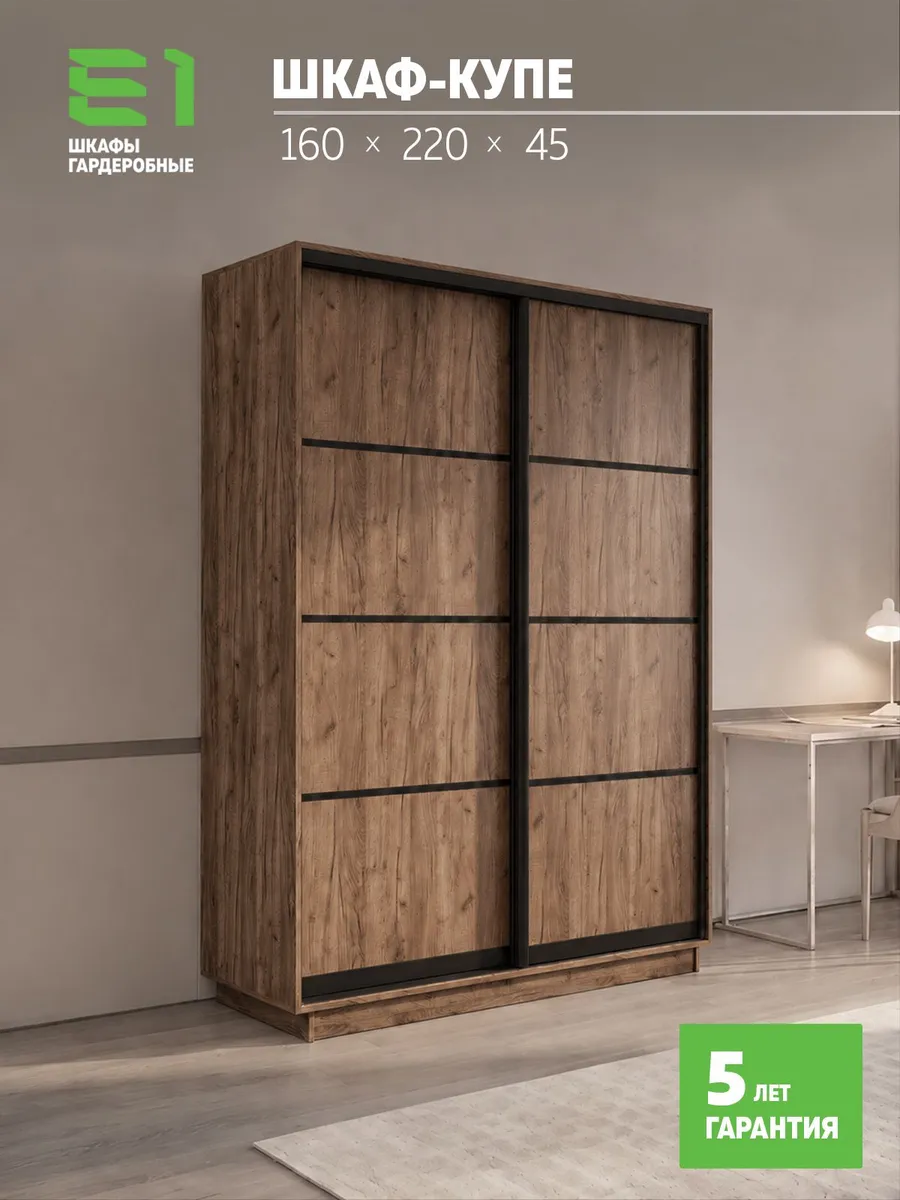 Шкаф-купе Экспресс 2-х дверный, 160х45х220, Е1