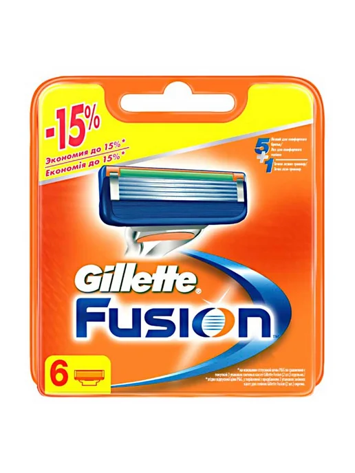GILLETTE Кассеты для бритья Fusion5 мужские сменные лезвия, 12 шт, 6 шт, фото 3