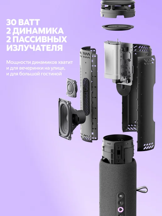 Яндекс Умная портативная колонка Станция Стрит с Алисой, оранжевый, фото 6