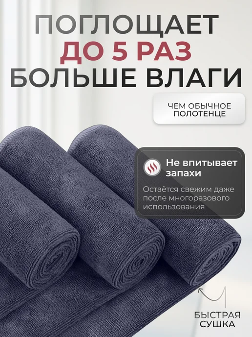 SUNLAND Полотенце спортивное из микрофибры в бассейн быстросохнущее, синий, фото 8