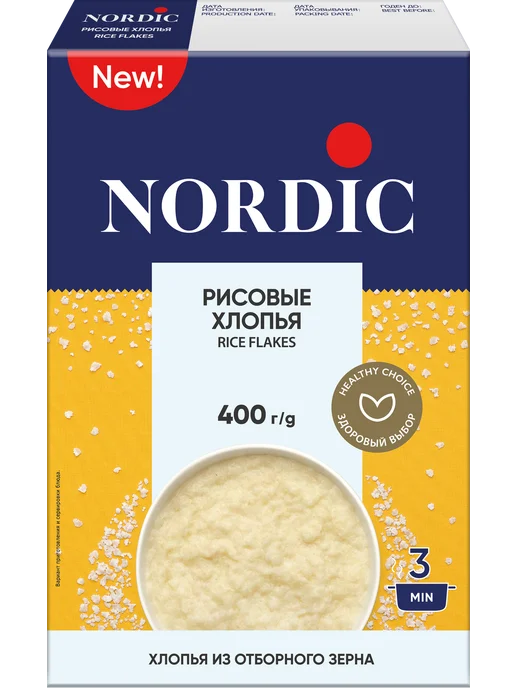 NORDIC Рисовые хлопья 400г, 400 г