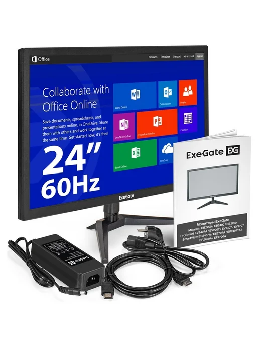 EXEGATE Монитор 24" EB2400A черный, черный, фото 5