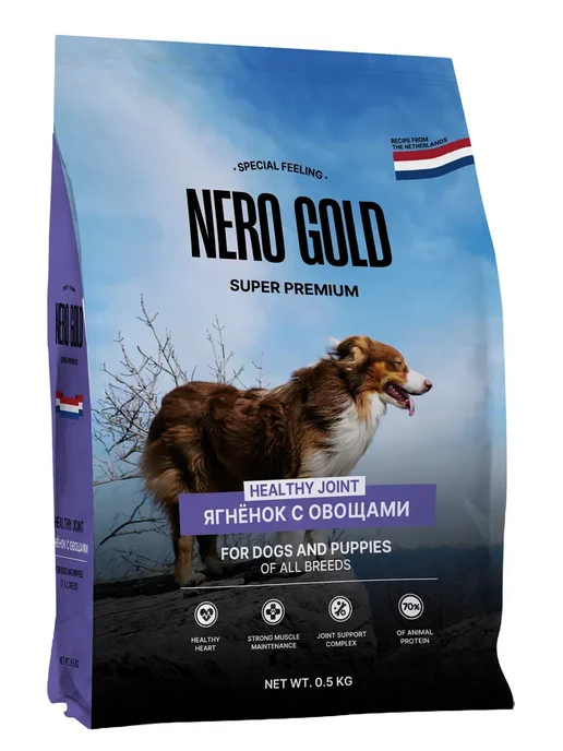 Сухой корм NERO GOLD для собак, щенки, ягненок, 0,5 кг