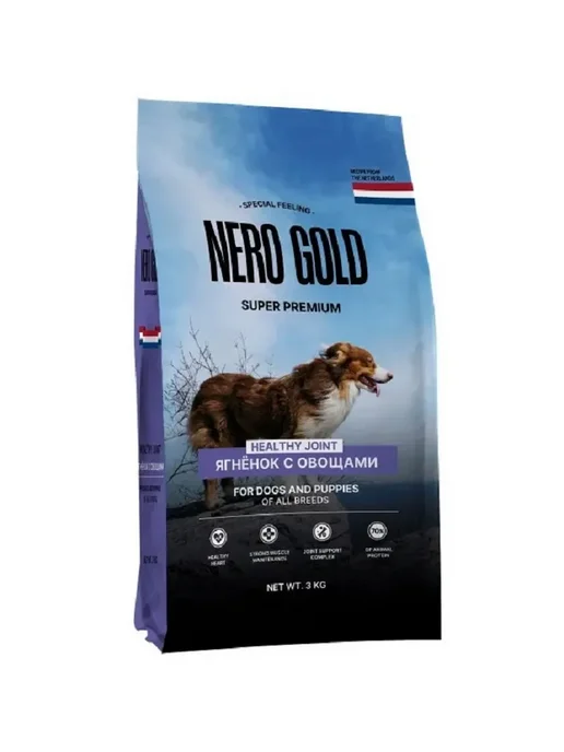 Сухой корм NERO GOLD для собак, щенки, ягненок, 3 кг