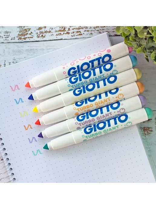 GIOTTO TURBO GIANT фломастеры для рисования 6 цветов PASTEL F431000, 6 цв., фото 3