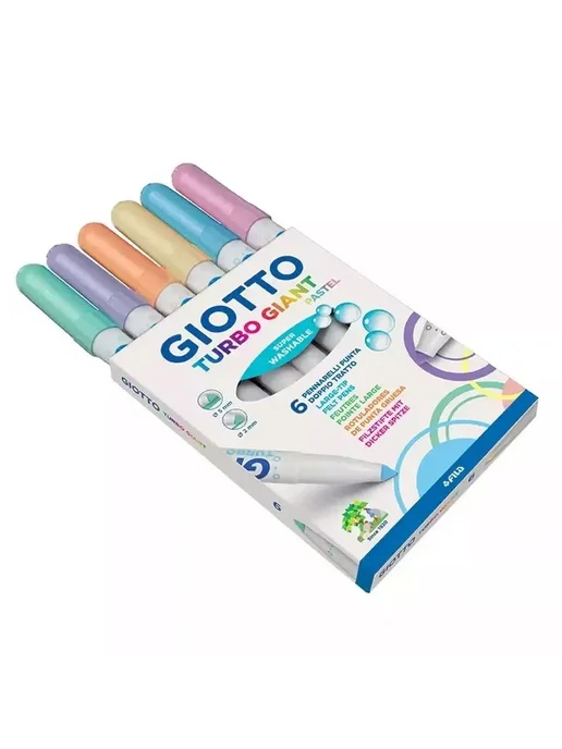 GIOTTO TURBO GIANT фломастеры для рисования 6 цветов PASTEL F431000, 6 цв., фото 5