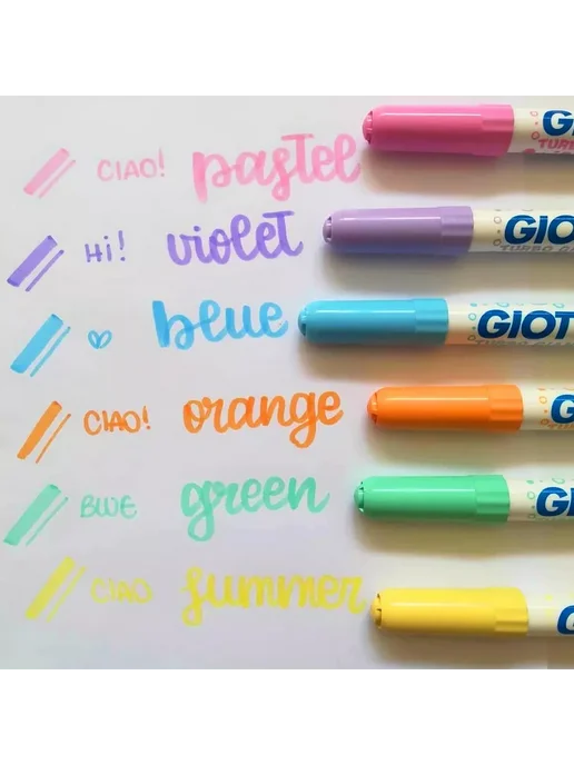 GIOTTO TURBO GIANT фломастеры для рисования 6 цветов PASTEL F431000, 6 цв., фото 7
