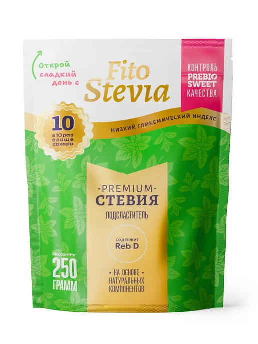 Пребиосвит Сахарозаменитель Стевия в стиках (Prebiosweet Stevia) 100 шт, 250 г, фото 8