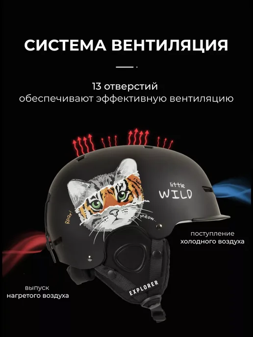 Шлем горнолыжный для сноуборда сноубордический женский, черный, фото 3