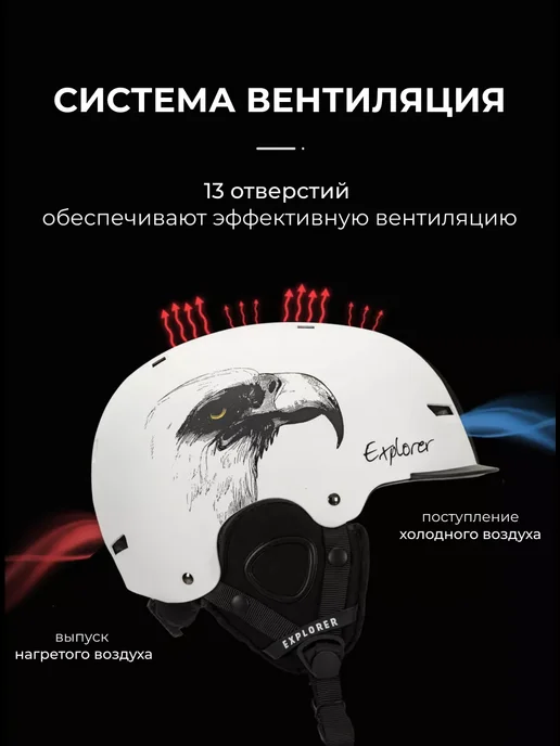 Шлем горнолыжный для сноуборда сноубордический мужской, белый, фото 3