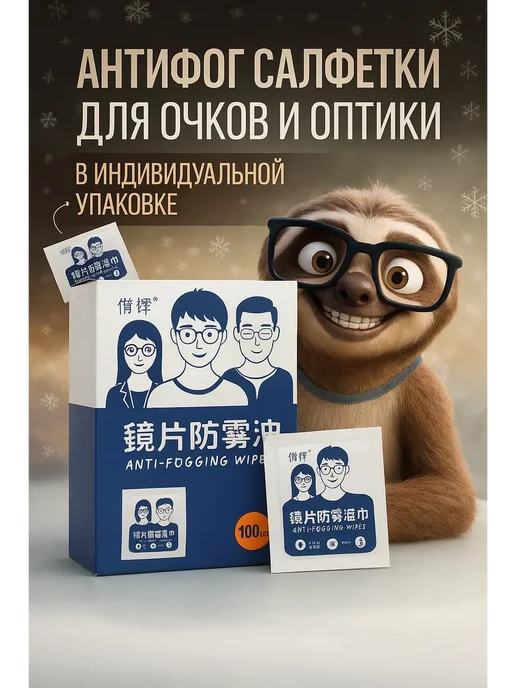 ди92 Влажные салфетки для очков и оптик, 100 шт