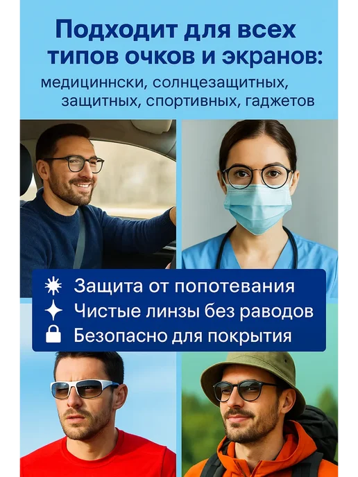 ди92 Влажные салфетки для очков и оптик, 100 шт, фото 2