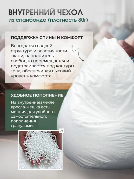 МиланаТекстиль37 Кресло мешок груша 3XL, вариант, фото 4